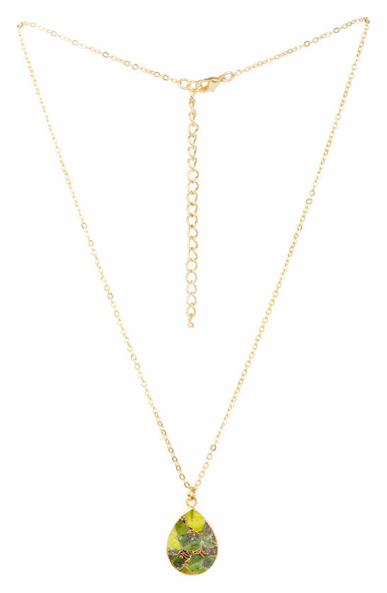 Saachi 18k Plated Mojave Turquoise Necklace In Green