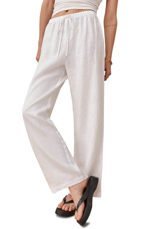 Reformation Olina Tie Waist Pants White at Nordstrom,