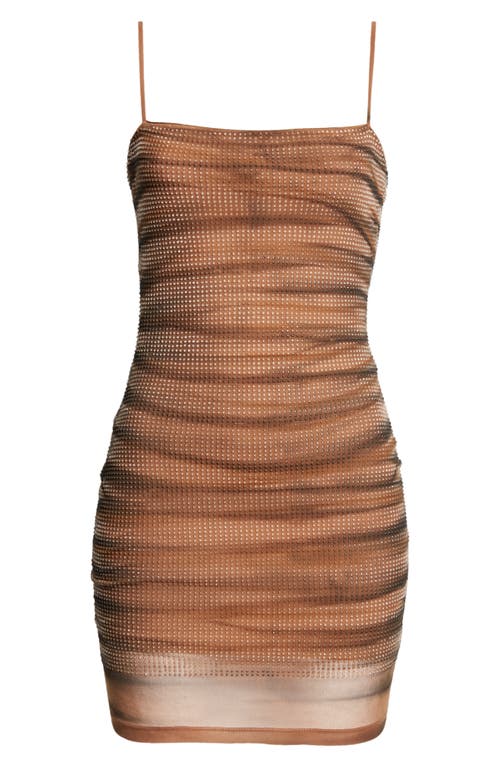 Shop Alexander Wang Hotfix Ruched Minidress In Campfire