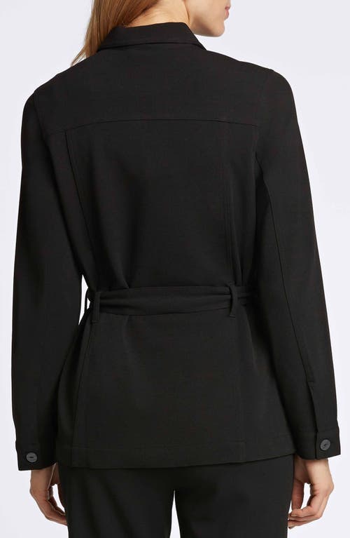 Foxcroft Stella Crepe Knit Utility Jacket In Black