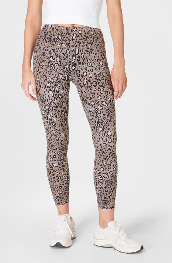 Shop Sweaty Betty Power Pocket Workout Leggings In Brown Realistic Leopard Print