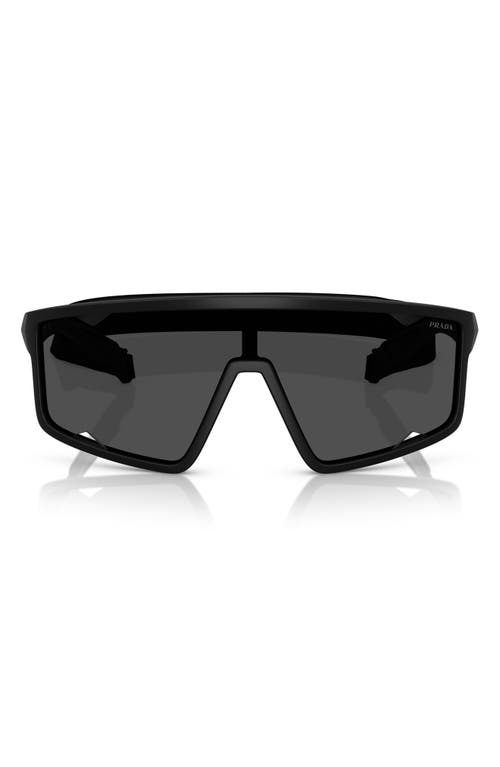 Prada Ps A03s 141mm Rectangular Sunglasses In Matte Black