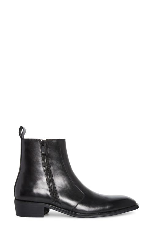 Steve Madden Men's Hyphen Side-zip Leather Dress Boot In Black