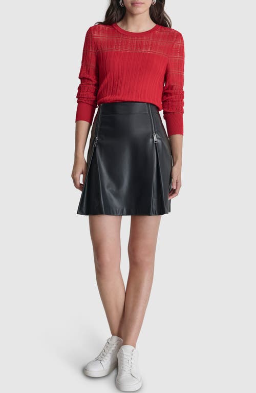 Shop Dkny Mix Rib Sweater In Red Light