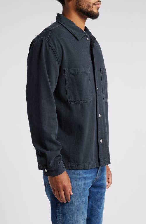 Frame Relaxed Cotton Button-up Shirt In Navy