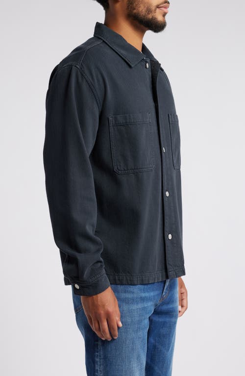 Shop Frame Relaxed Cotton Button-up Shirt In Navy