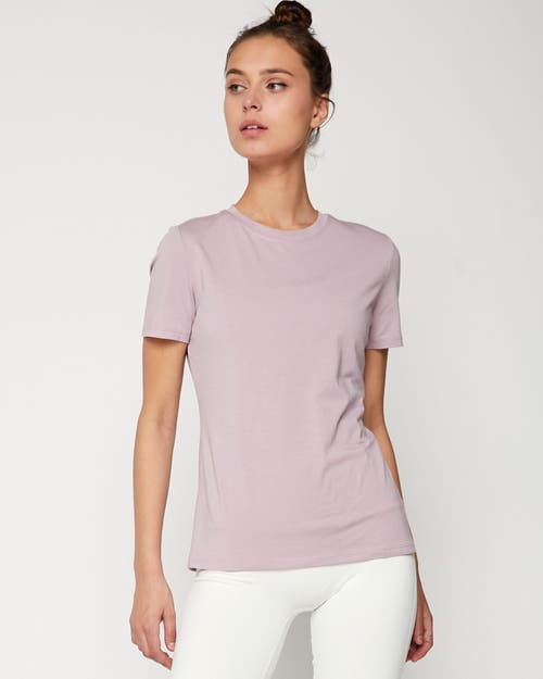 Rebody Active Pima Go Short Sleeve Top In Stone Mauve