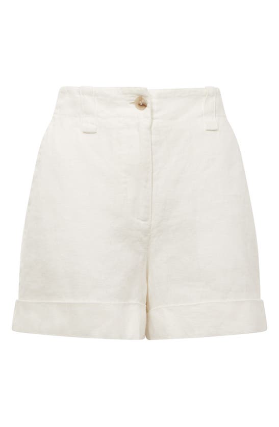 Reiss Demi Garment Dyed Linen Shorts In White | ModeSens