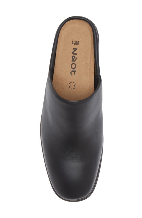 Naot Dedicate Mule In Jet Black Leather
