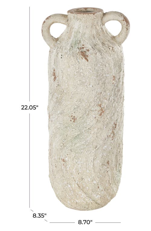 Ginger Birch Studio Textured Tall Vase In Cream