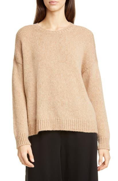 Eileen Fisher Wool & Mohair Blend Crewneck Sweater In Honey | ModeSens