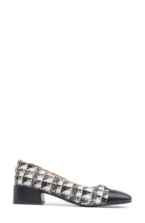 Shop Patricia Green Preston Tweed Cap Toe Pump In Black/cream Tweed