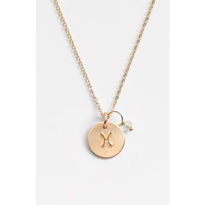 Nashelle 14K-Gold Fill & Semiprecious Birthstone Zodiac Mini Disc Necklace