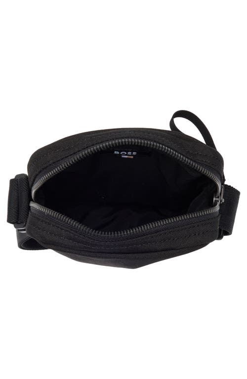 Hugo Boss Boss Pixel Logo Crossbody Bag In Black