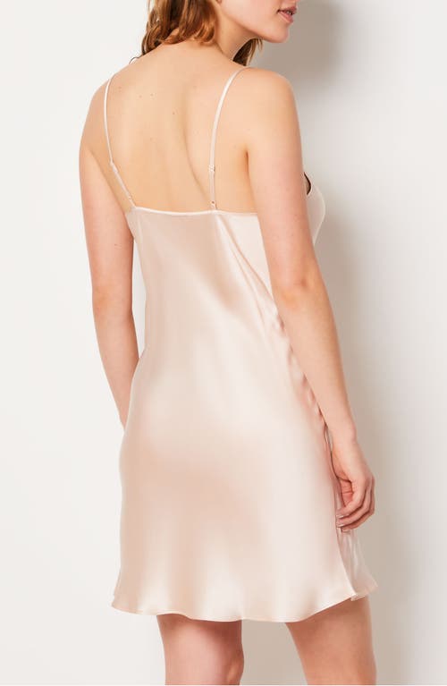 Etam Milky Lace Trim Silk Chemise In Pink