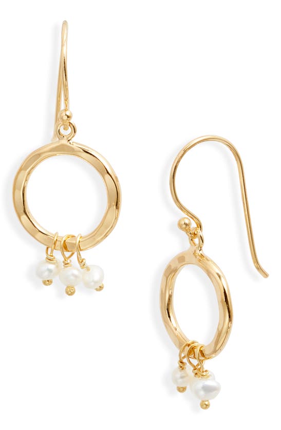Shop Ki-ele Chelsea Freshwater Pearl Drop Earrings In Gold