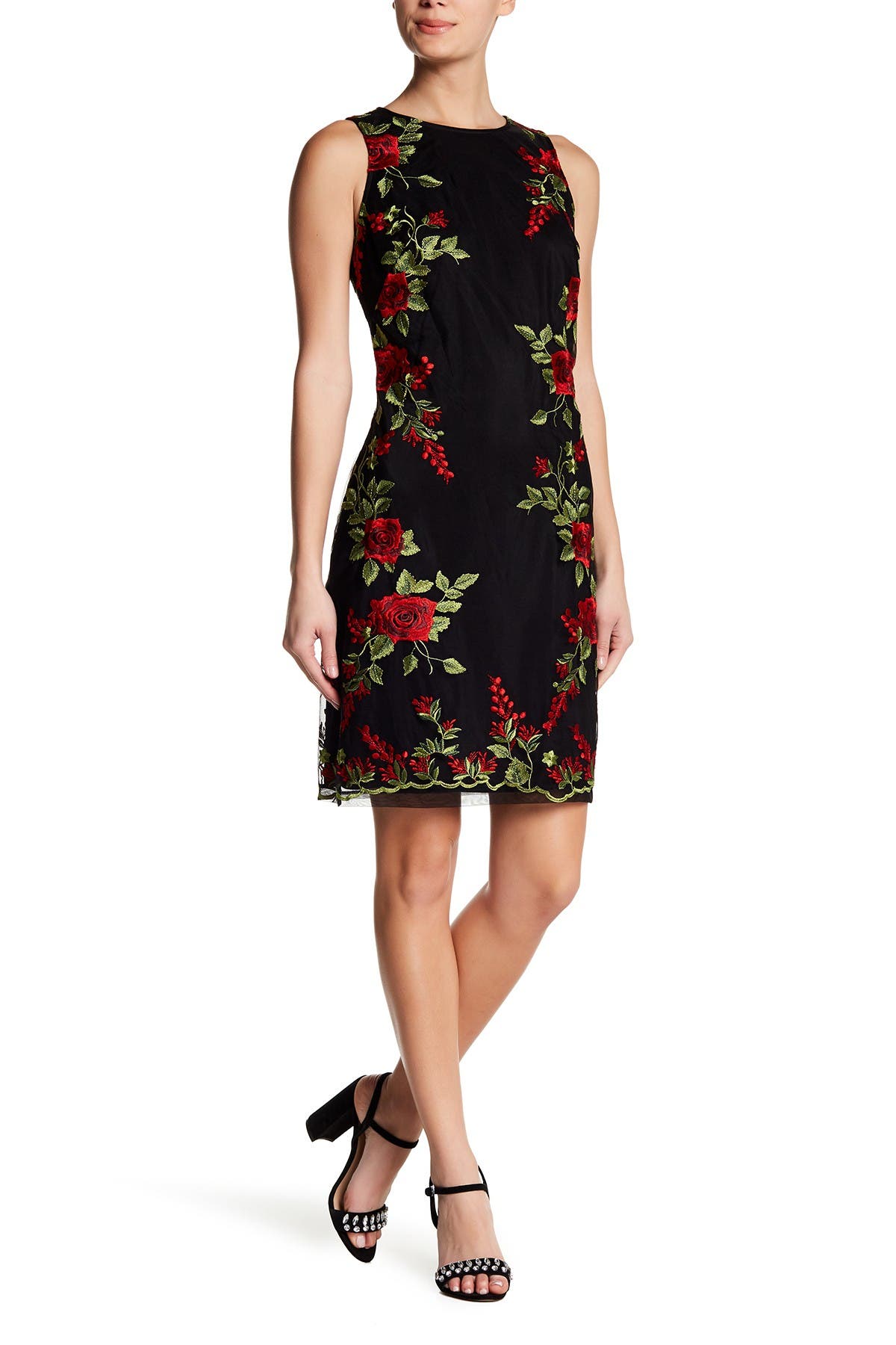 Donna Ricco | Embroidered Floral Sleeveless Dress | Nordstrom Rack