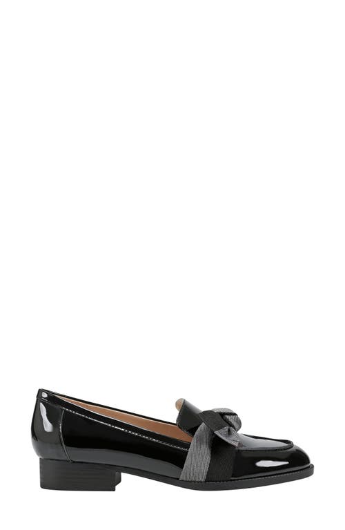 Shop Bandolino Bow Loafer In Black Light Grey Bow