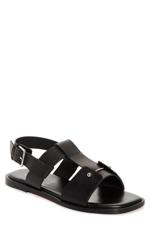 Christian Louboutin Chambeliss Sandal Flats In Black Leather In Black
