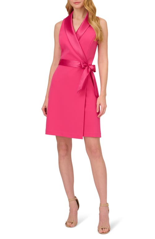 Adrianna Papell Tuxedo Faux Wrap Dress Cabaret Pink at Nordstrom,