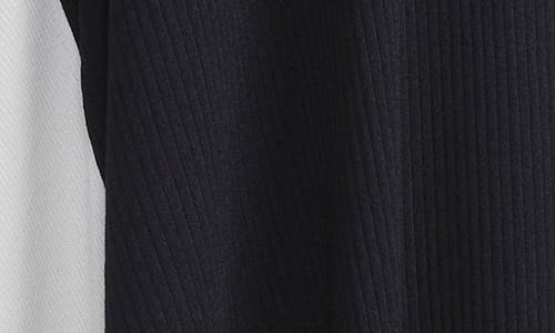 Shop Lafayette 148 New York Sunburst Rib Colorblock Midi Skirt In Black/cloud