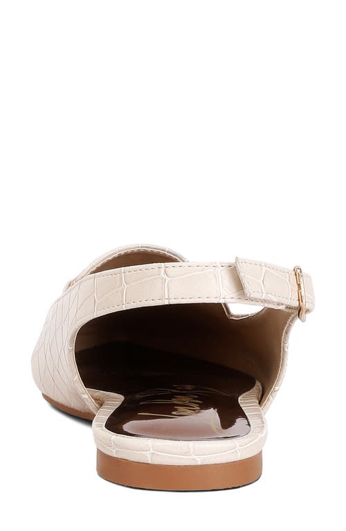 London Rag Trempe Croc Slingback Flat Sandals In Taupe