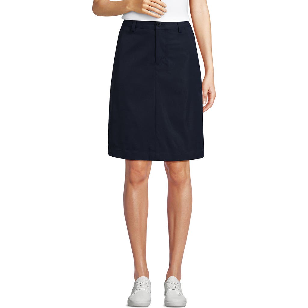 Lands' End School Uniform Active Chino Skort Top Of The Knee In Classic Navy