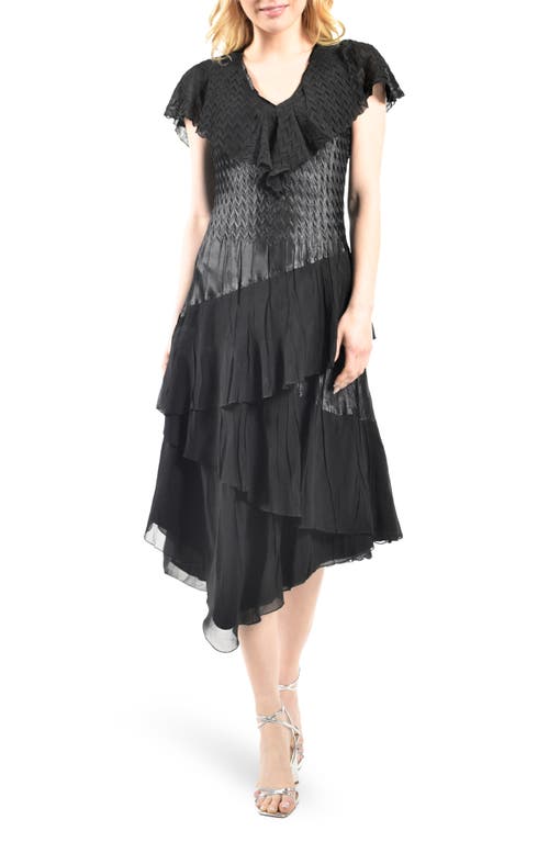 Komarov Flutter Sleeve Dress in Black