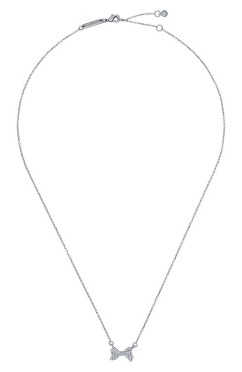 Shop Ted Baker London Barsie Pavé Crystal Bow Pendant Necklace In Silver Tone/clear Crystal