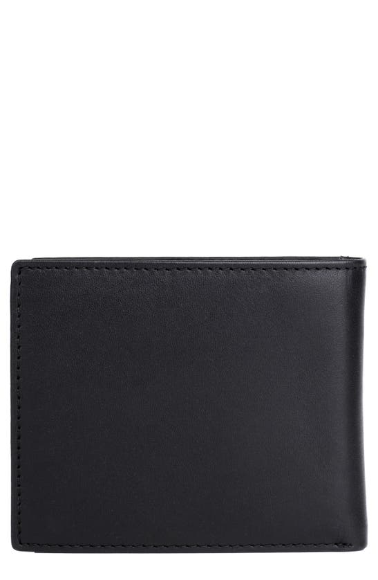 Dopp Rfid Convertible Thinfold Leather Wallet In Black
