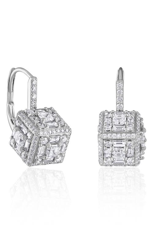 Clarity 3D Halo Diamond Drop Earrings in White Gold/Diamond