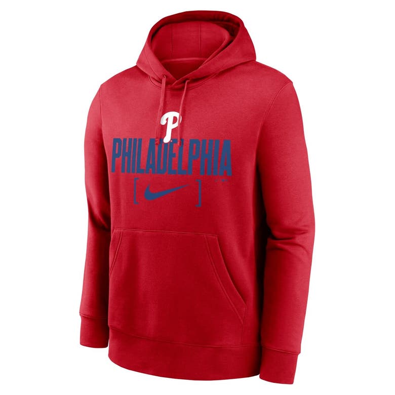 Shop Nike Red Philadelphia Phillies Club Slack Pullover Hoodie