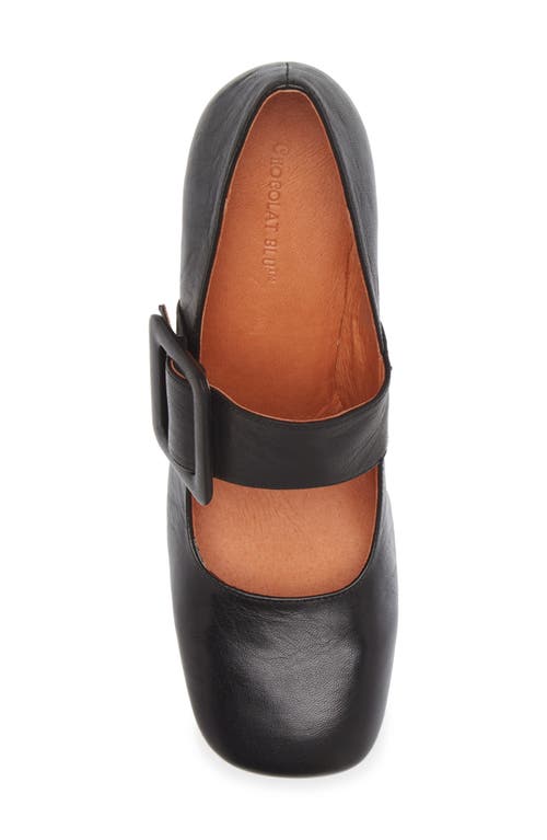 Chocolat Blu Halle Mary Jane Pump In Black Leather