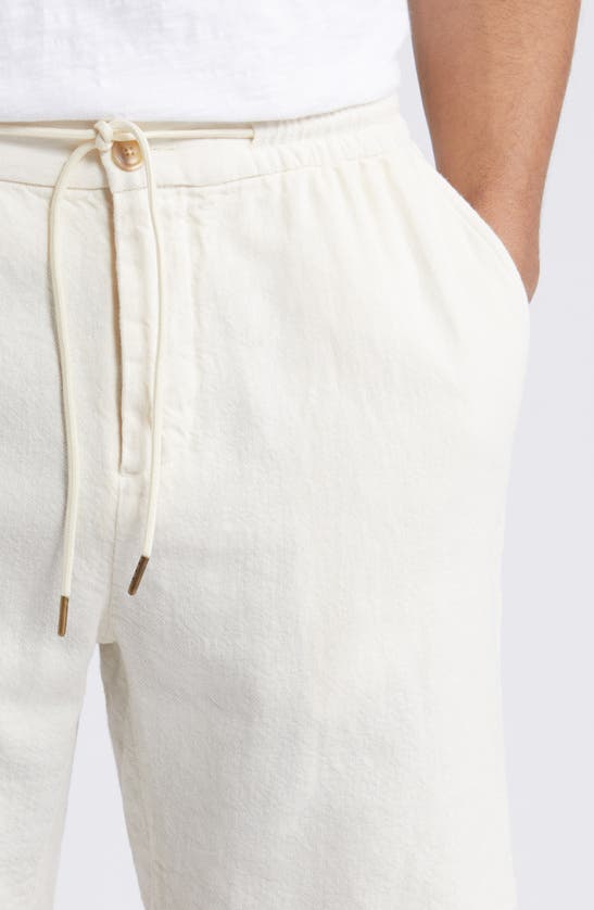 Shop Rails Archer Flat Front Cotton & Linen Shorts In Ecru