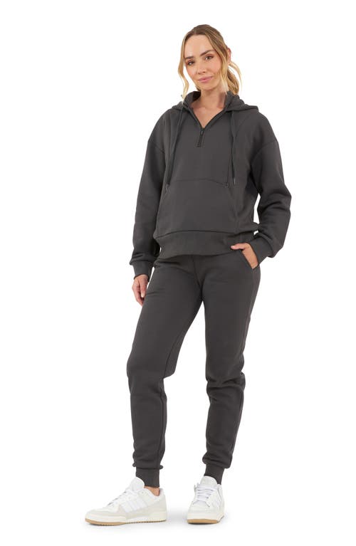 Shop Ripe Maternity Nicky Maternity/nursing Quarter Zip Hoodie In Slate