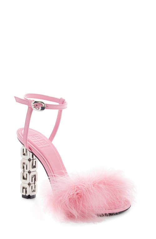 Givenchy G-Cube Feather Sandal in Bright Pink
