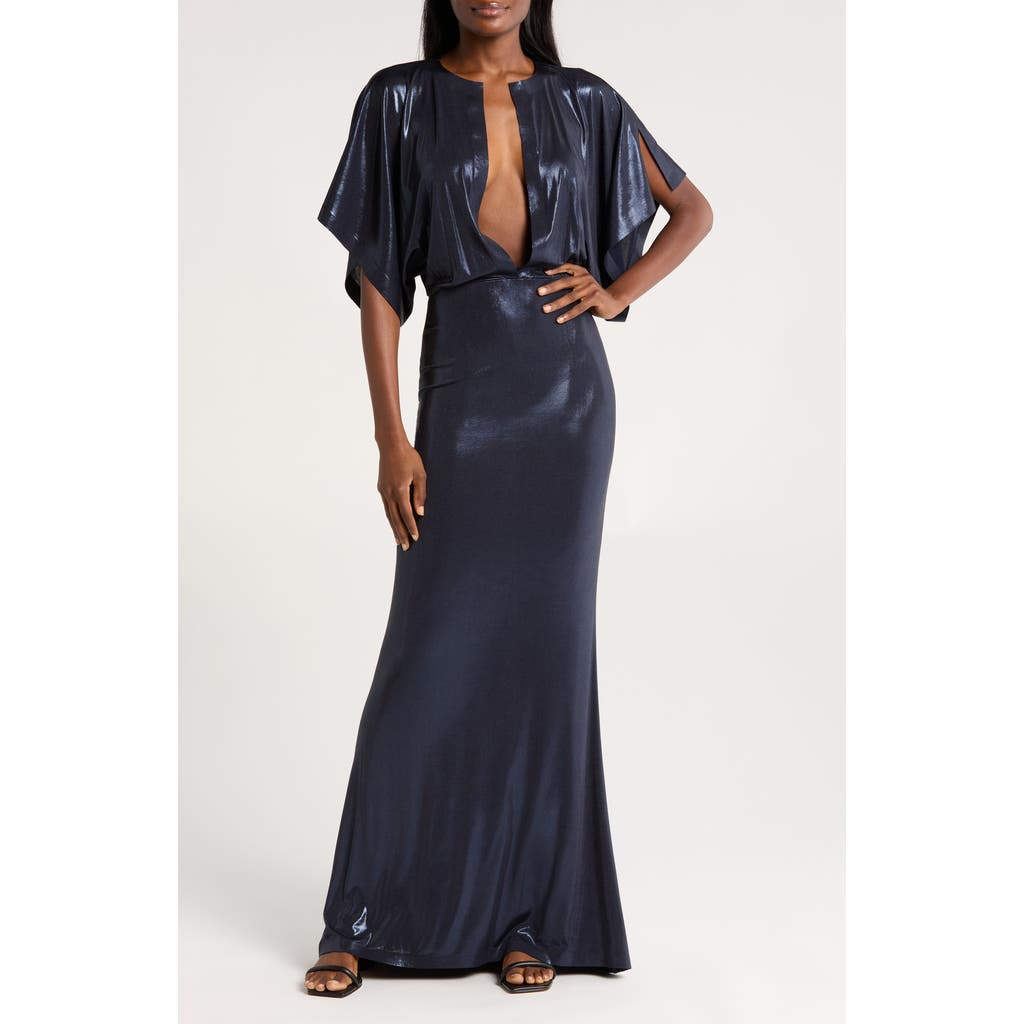 Norma Kamali Obie Cover-up Gown In Blue