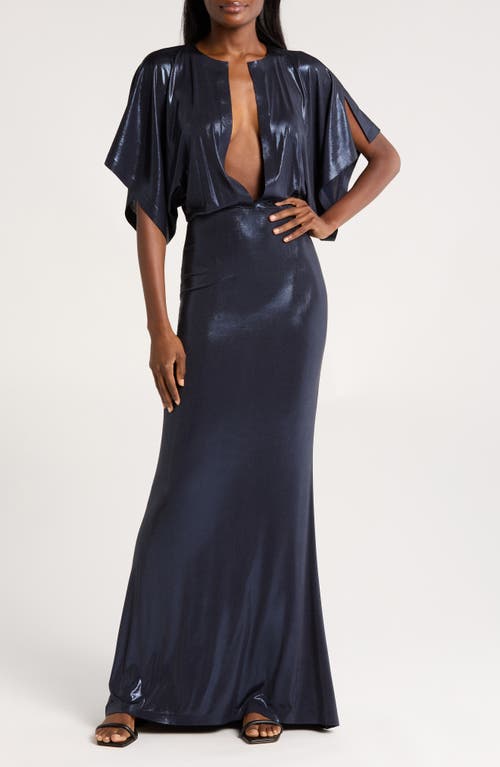 Shop Norma Kamali Obie Cover-up Gown In True Navy