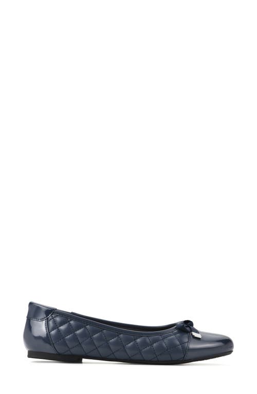 Shop White Mountain Footwear Seaglass Quilted Ballet Flat In Navy/smooth