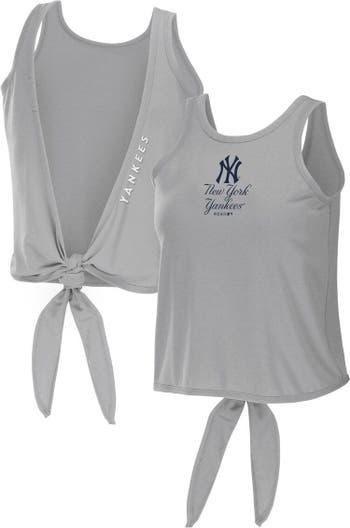 New York Yankees Women's Cold Shoulder Scoopneck Tee - Free