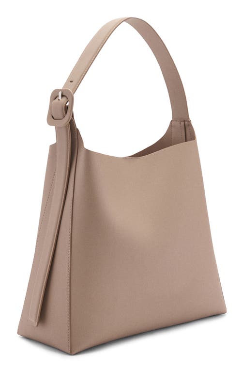 Shop Mango Faux Leather Shopper In Light/pastel Brown