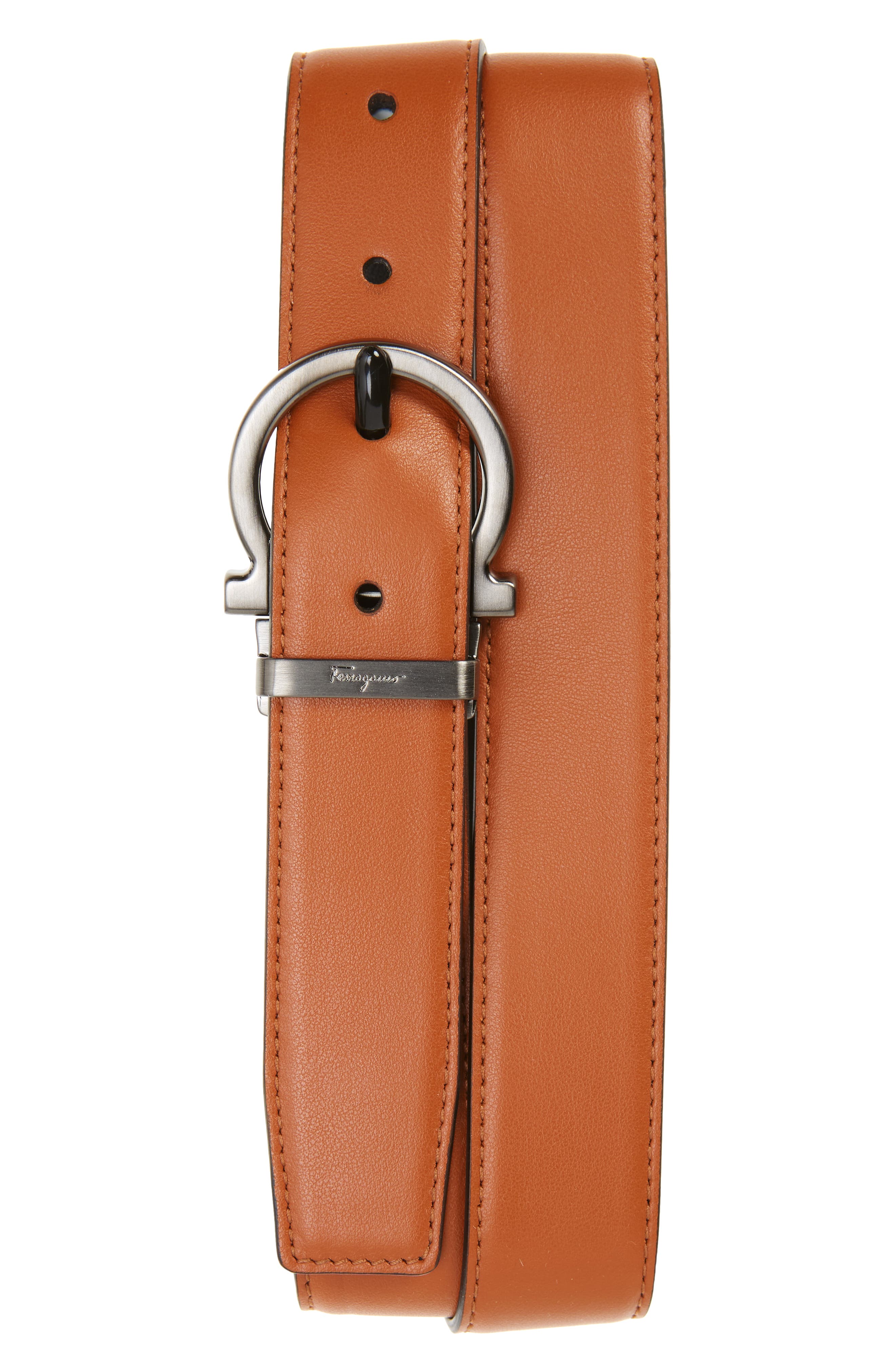 gancio reversible calfskin leather belt