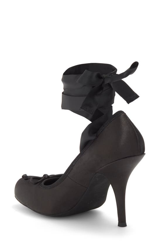 Jeffrey Campbell Nympha Ankle Wrap Pump In Black Satin