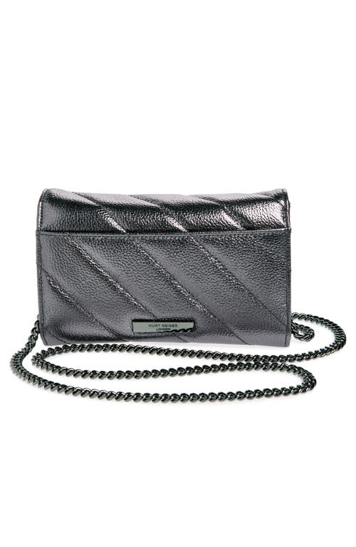 Kurt Geiger London Soho Leather Wallet On A Chain In Silver