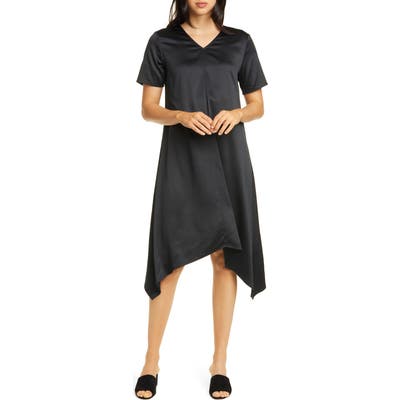 Eileen Fisher Handkerchief Hem Shift Dress, Black