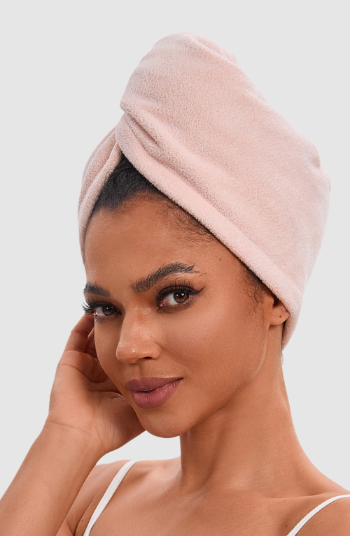 Luce Beauty Adjustable Hair Towel Wrap In Pink