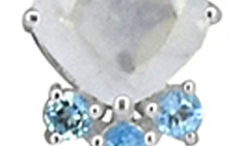 Ys Gems Moonstone & Blue Topaz Pendant Necklace In White