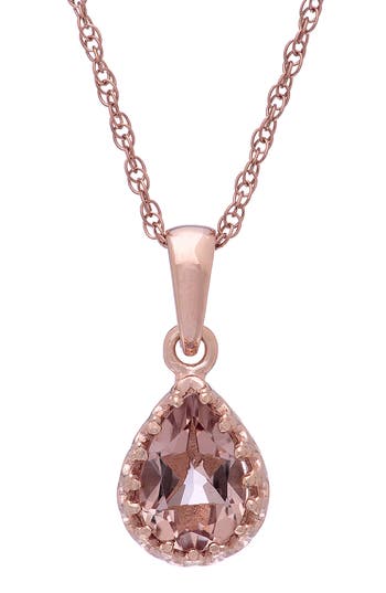 Fzn Teardrop Pendant Necklace In Morganite