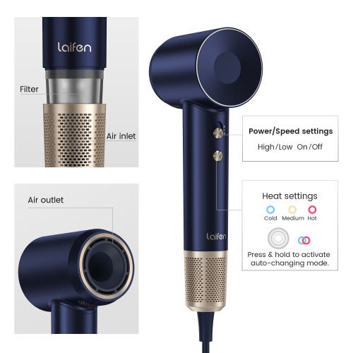 Laifen Swift Premium High-speed Hair Dryer + Bag In Blue
