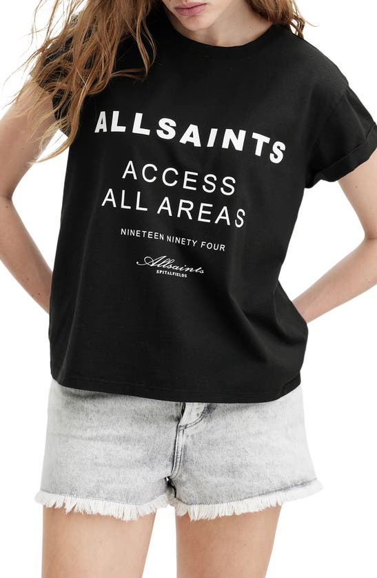 Shop Allsaints Tour Anna Graphic T-shirt In Black